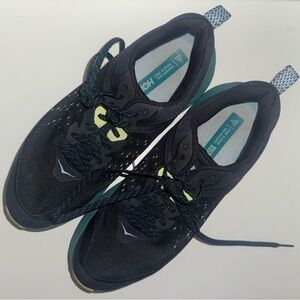 Hoka Black and Teal Athletic Shoes